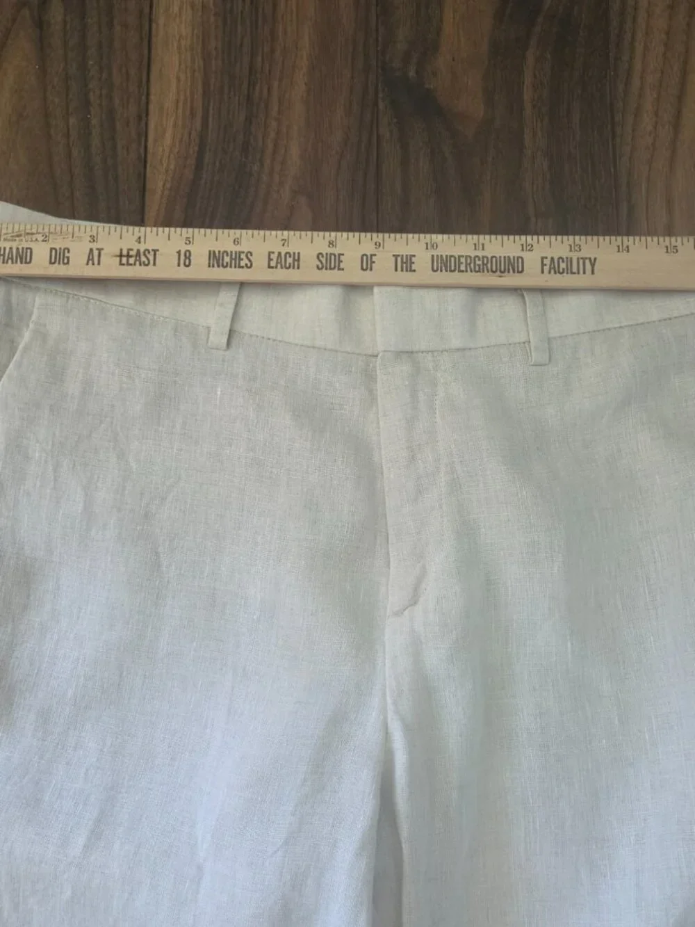 H&M 100% Linen Pants Mens 36R Beige Khaki Slim Fit Travel Lightweight Beach